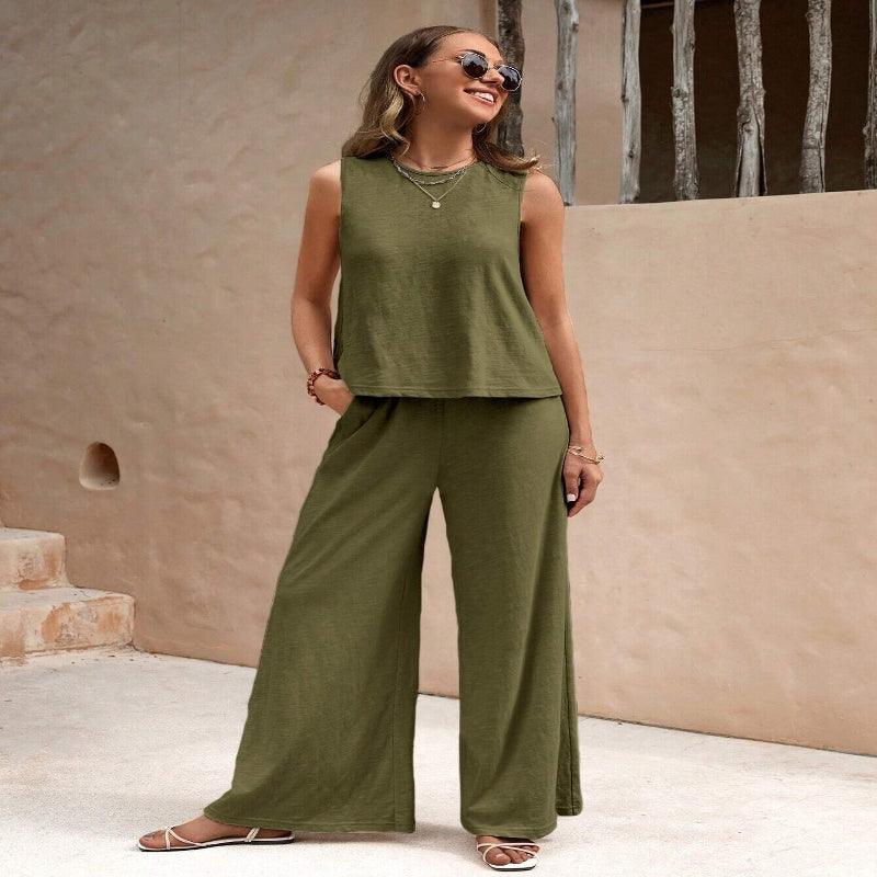 Women's elegant two-piece trouser set