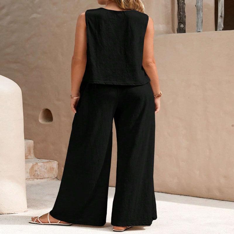 Women's elegant two-piece trouser set