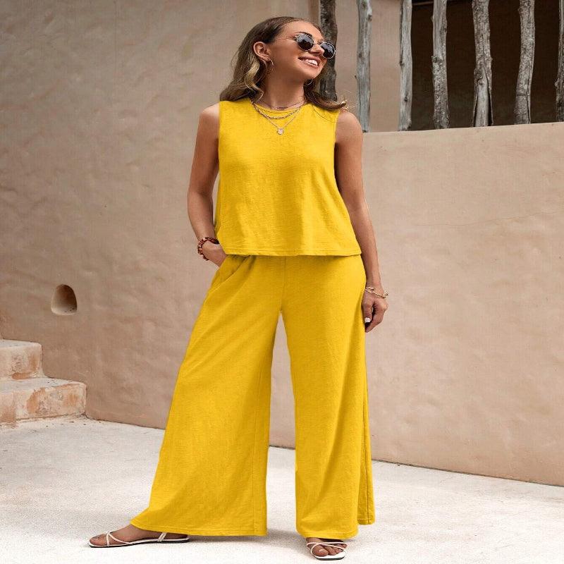 Women's elegant two-piece trouser set