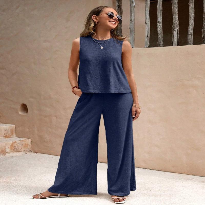 Women's elegant two-piece trouser set