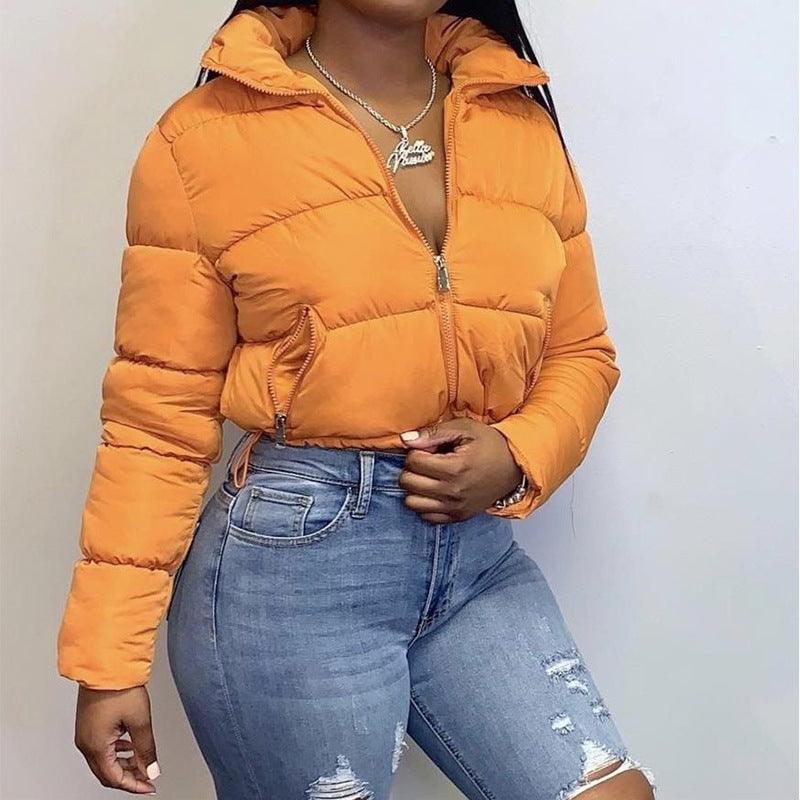 Fashion Winter Warm Long Sleeved Stand Collar Women Short Jacket - Glooosy Store
