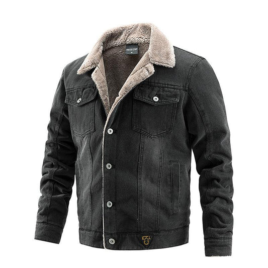 Fleeced Denim Winter Jacket Men - Glooosy Store