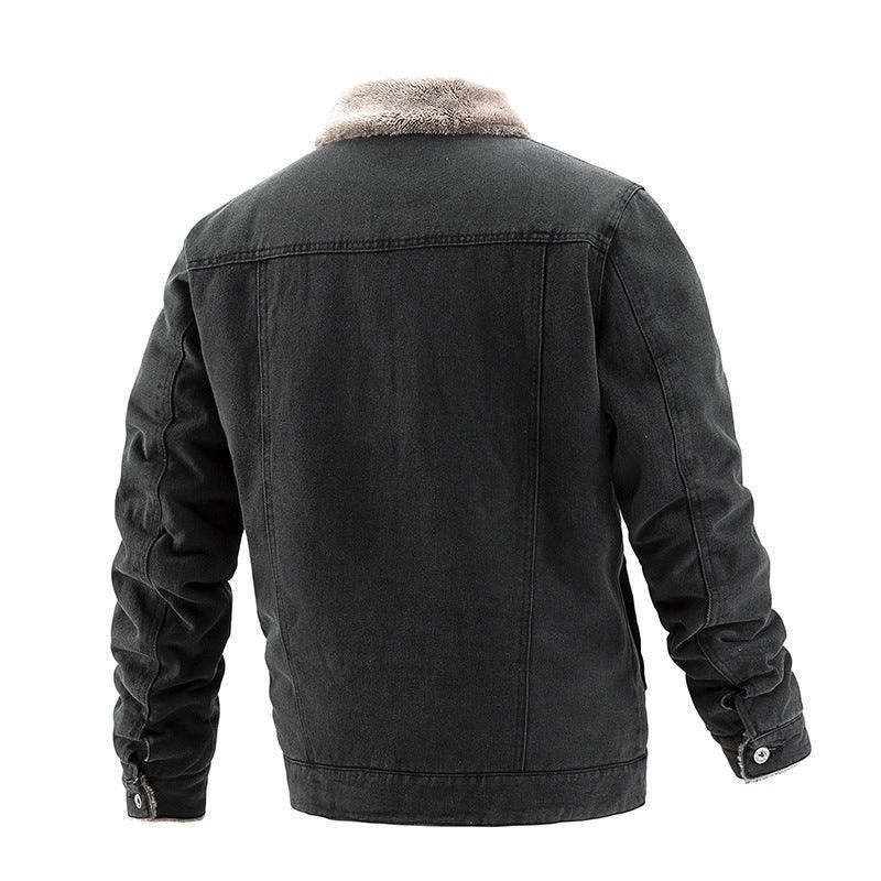 Fleeced Denim Winter Jacket Men - Glooosy Store