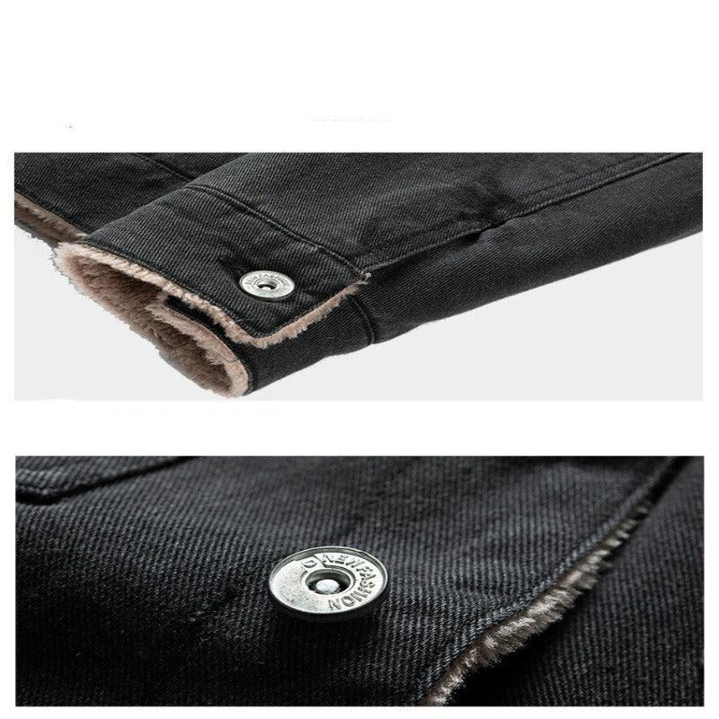 Fleeced Denim Winter Jacket Men - Glooosy Store