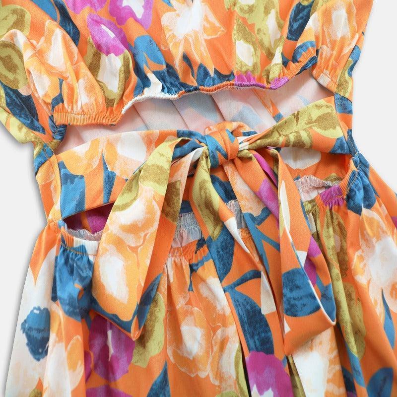 Women's floral print summer mini dress