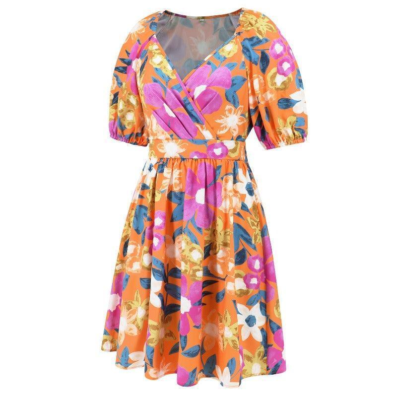 Women's floral print summer mini dress