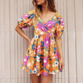 Women's floral print summer mini dress