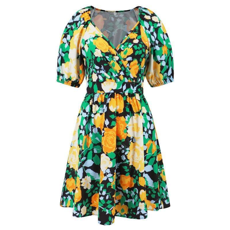 Women's floral print summer mini dress