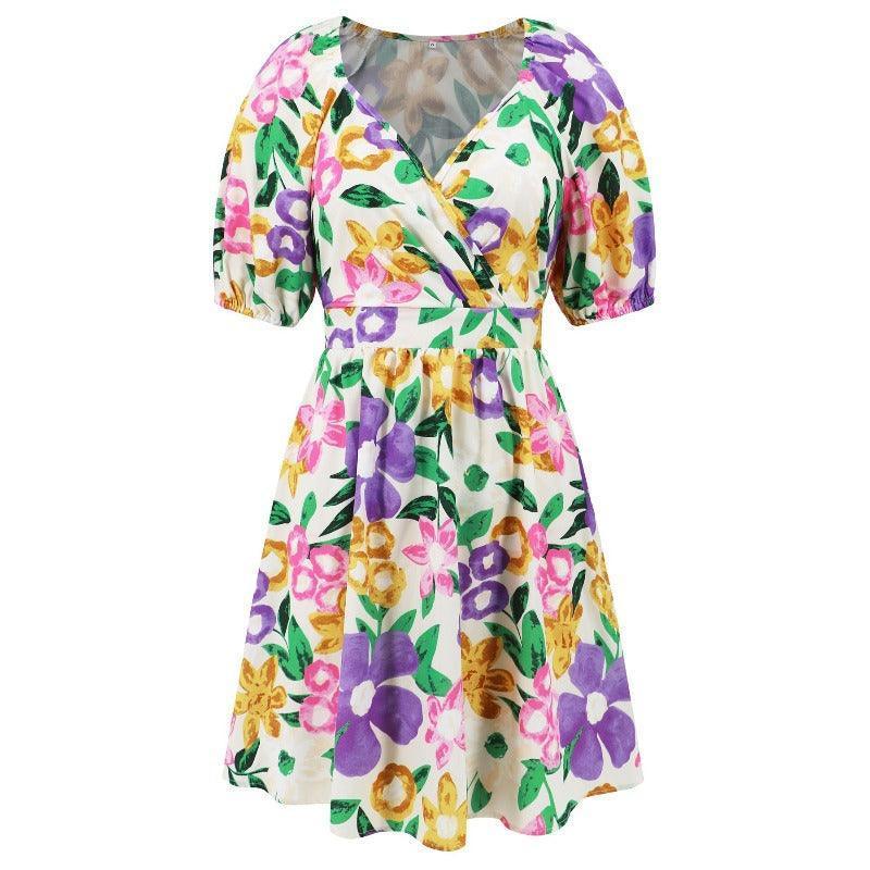 Women's floral print summer mini dress