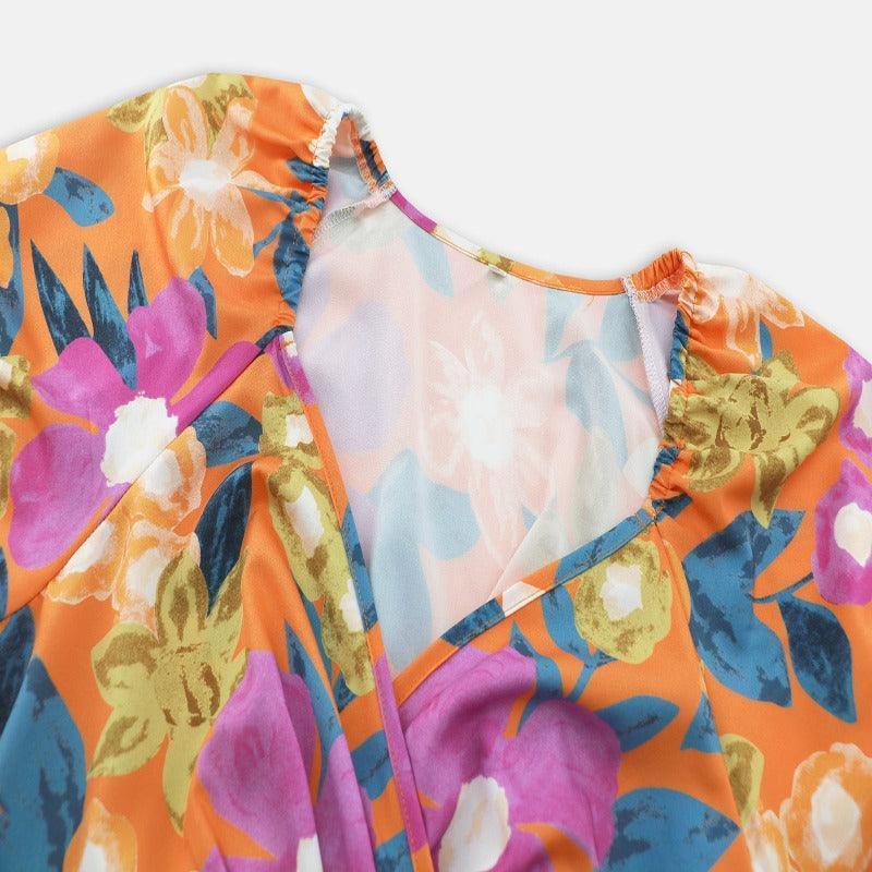 Women's floral print summer mini dress
