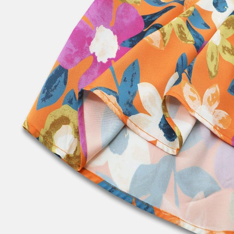 Women's floral print summer mini dress