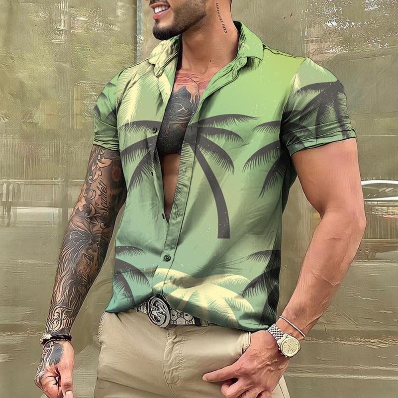 Men's Hawaiian short sleeve beach shirt