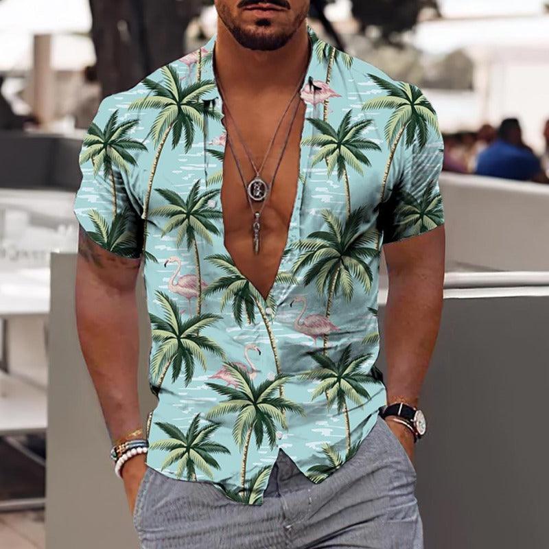 Men's Hawaiian short sleeve beach shirt