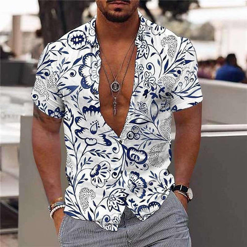 Men's Hawaiian short sleeve beach shirt