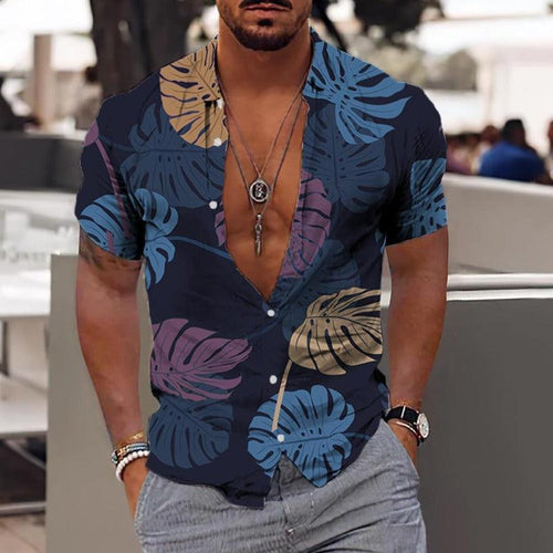 Men's Hawaiian short sleeve beach shirt
