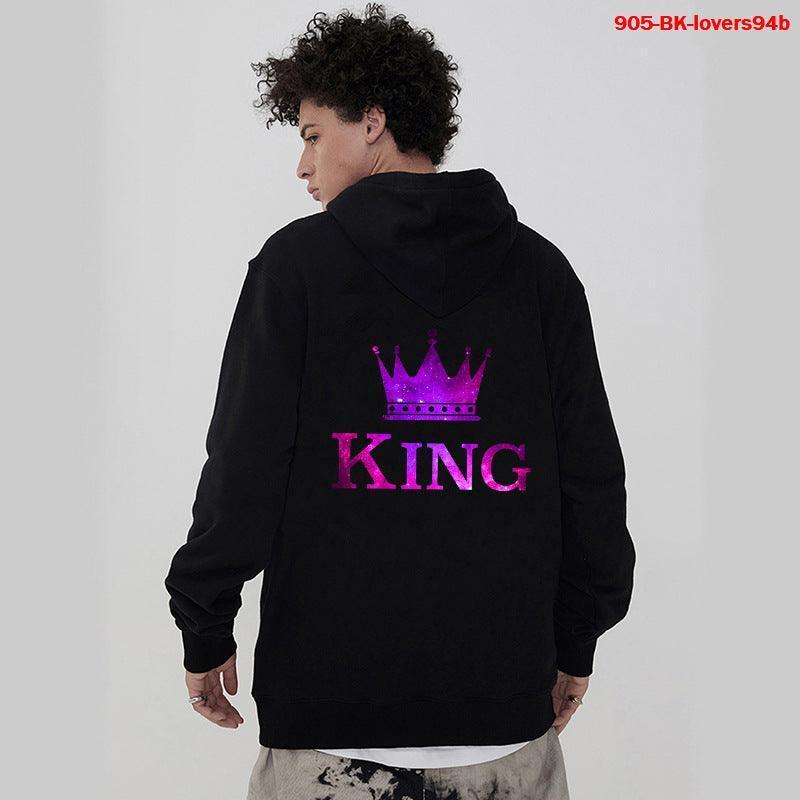 King and Queen Printed Couple Hoodies - Glooosy Store