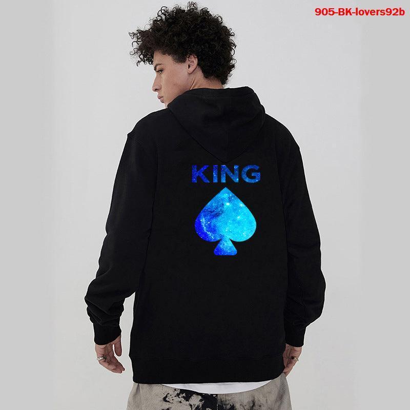 King and Queen Printed Couple Hoodies - Glooosy Store