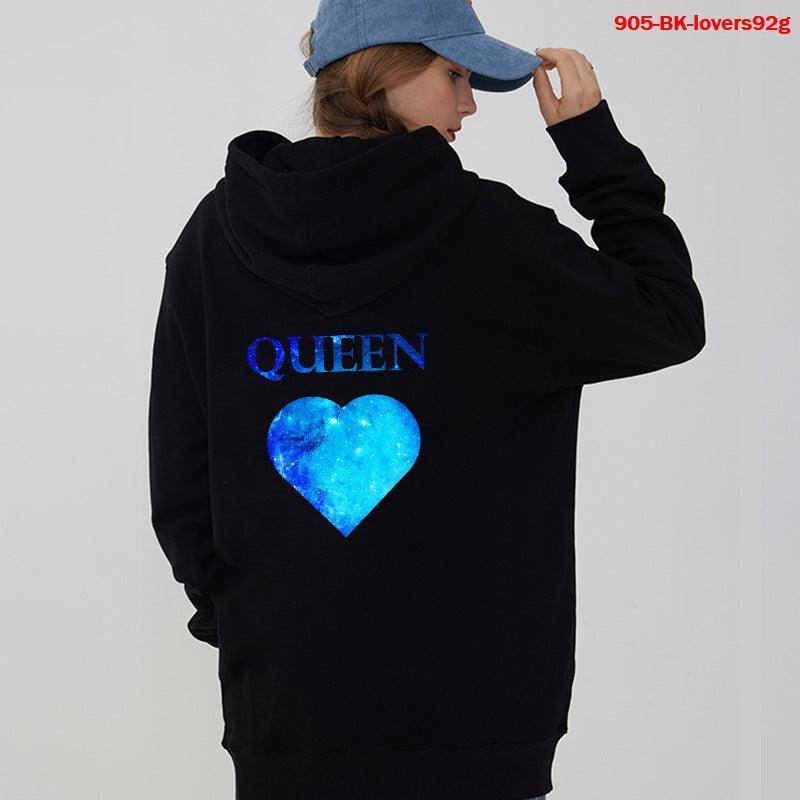 King and Queen Printed Couple Hoodies - Glooosy Store