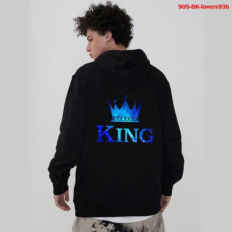 King and Queen Printed Couple Hoodies - Glooosy Store