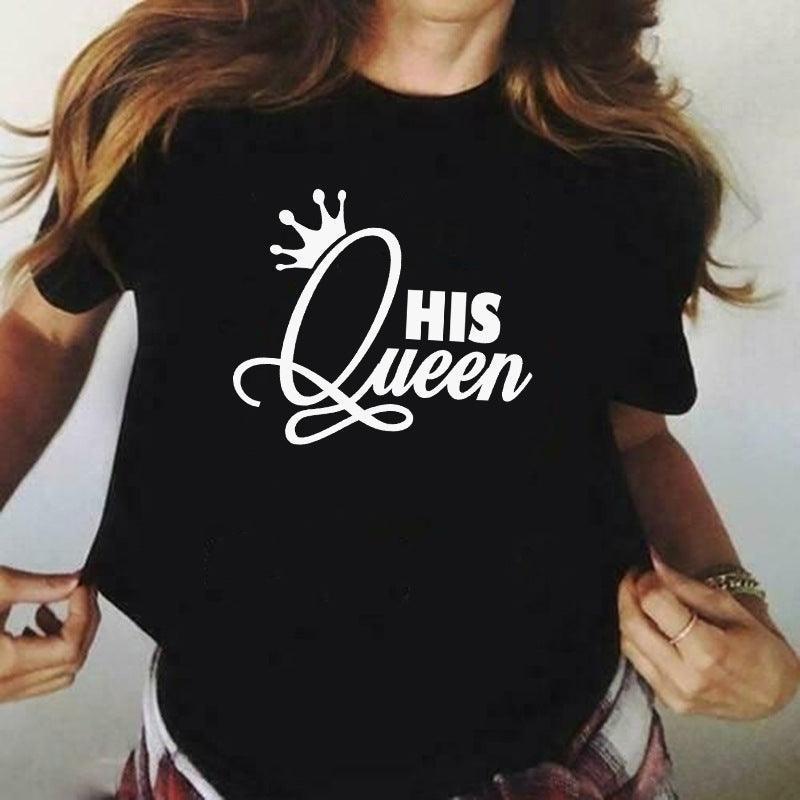 King and Queen matching couple T-shirts