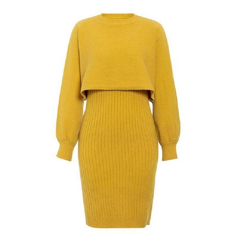 Women's two-piece sweater dress outfit