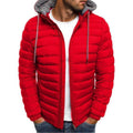 Men's detachable hood padded slim jacket