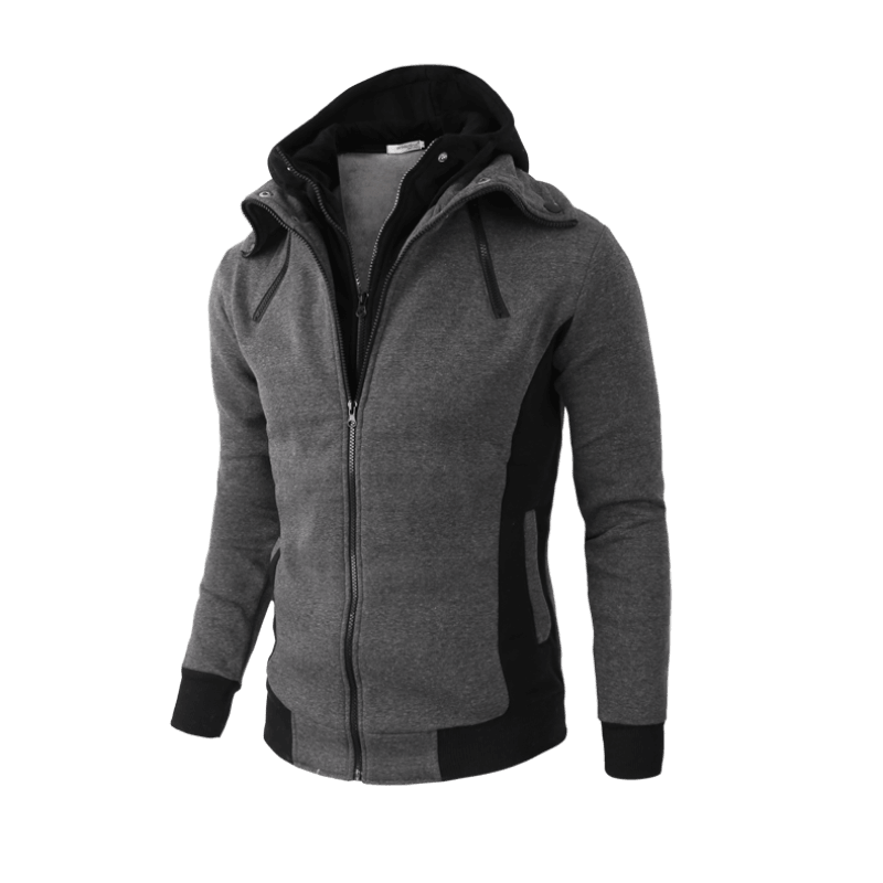 Men's hooded layered-look jacket