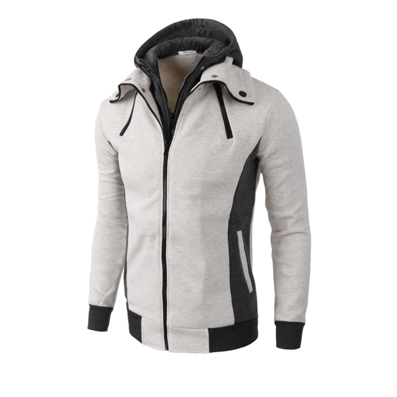 Men's hooded layered-look jacket