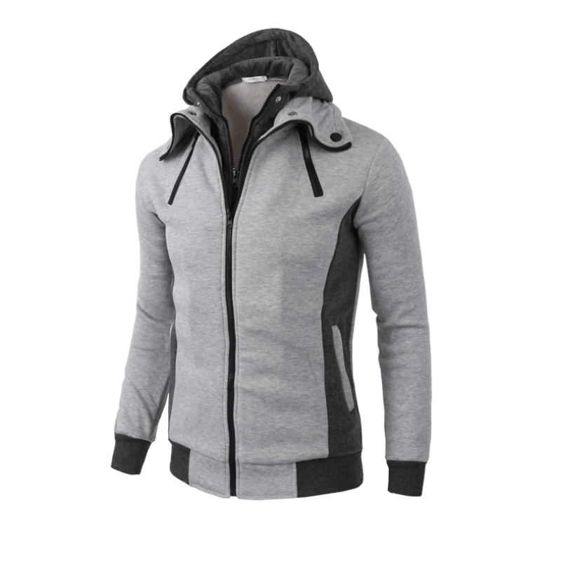 Men's hooded layered-look jacket