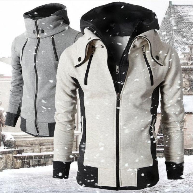 Men's hooded layered-look jacket