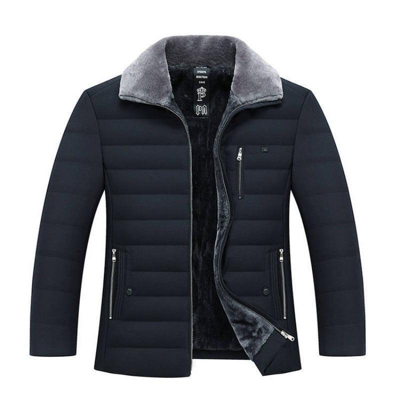 Men's lapel padded velvet jacket