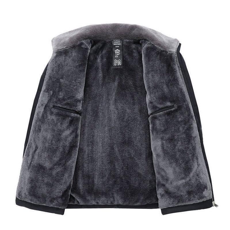 Men's lapel padded velvet jacket