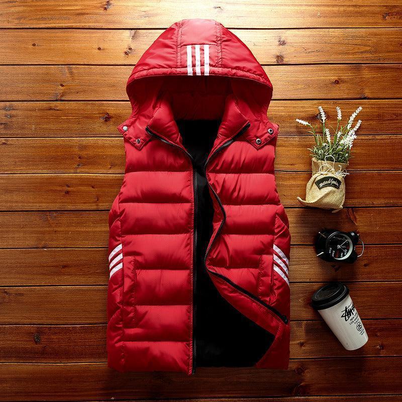 Men's padded detachable hood vest jacket