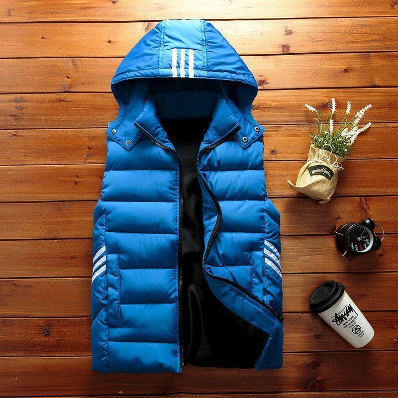 Men's padded detachable hood vest jacket