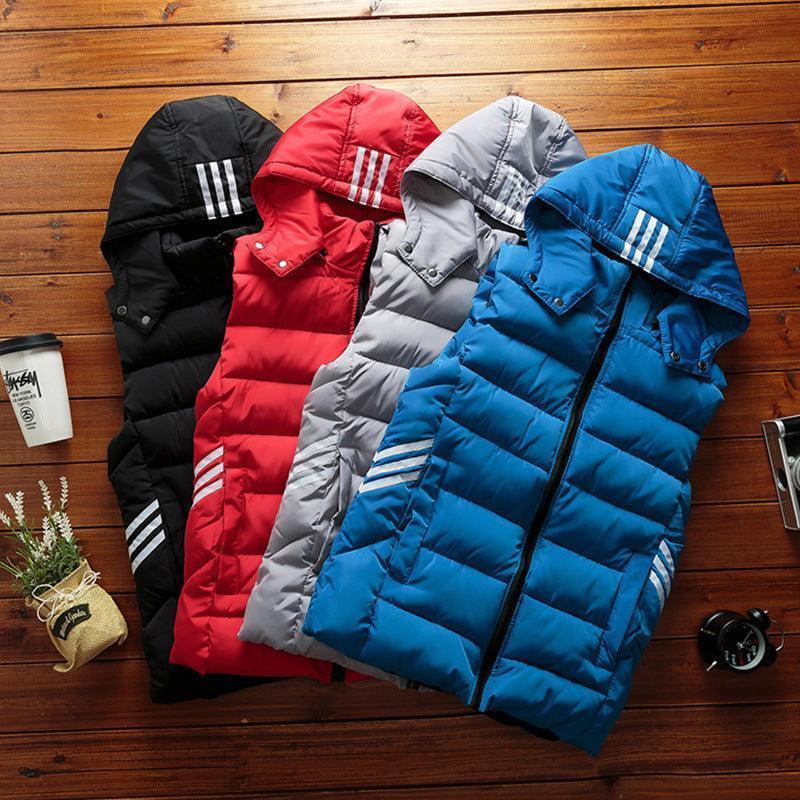Men's padded detachable hood vest jacket