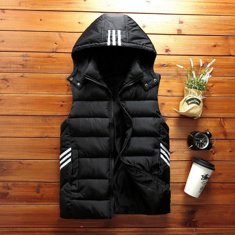 Men's padded detachable hood vest jacket