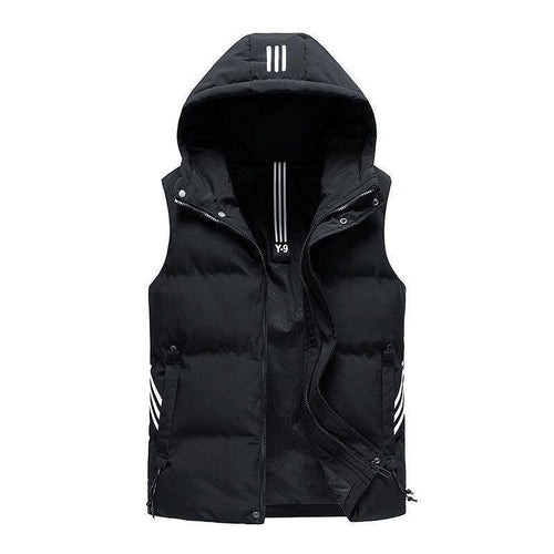 Men's detachable hood striped vest jacket