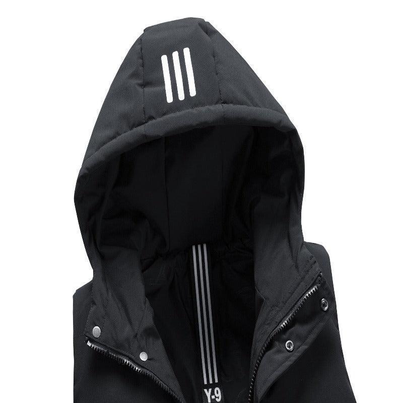 Men's detachable hood striped vest jacket