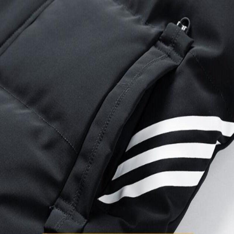 Men's detachable hood striped vest jacket