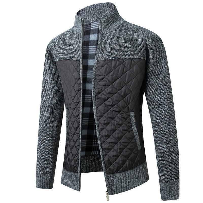 Men's stand collar quilted jacket