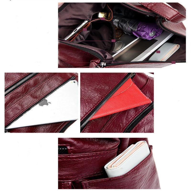 Women's multi-pocket backpack purse