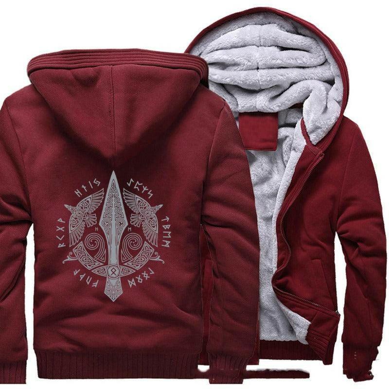 Men's hooded zipper fleece cardigan jacket