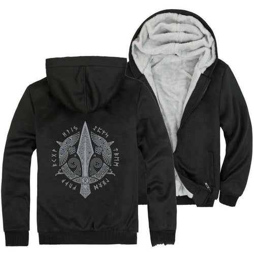 Men's hooded zipper fleece cardigan jacket