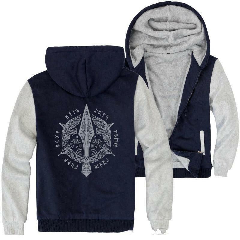 Men's hooded zipper fleece cardigan jacket