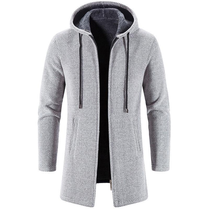 Men's fleece-lined hooded winter jacket