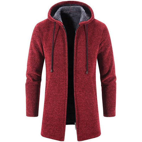 Men's fleece-lined hooded winter jacket