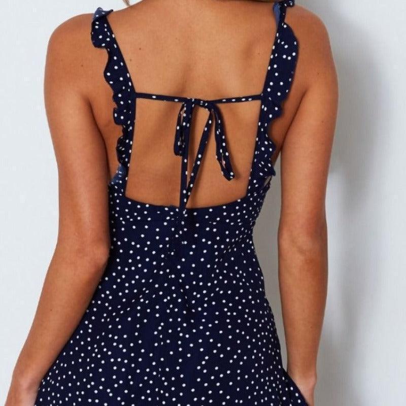 Women's polka dot summer beach dress