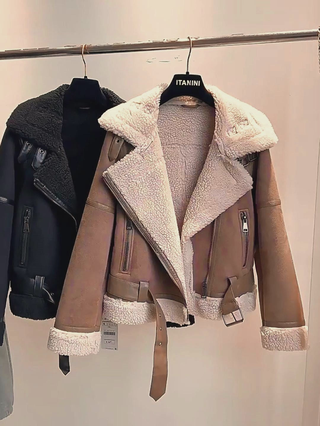 Women's faux suede winter jacket