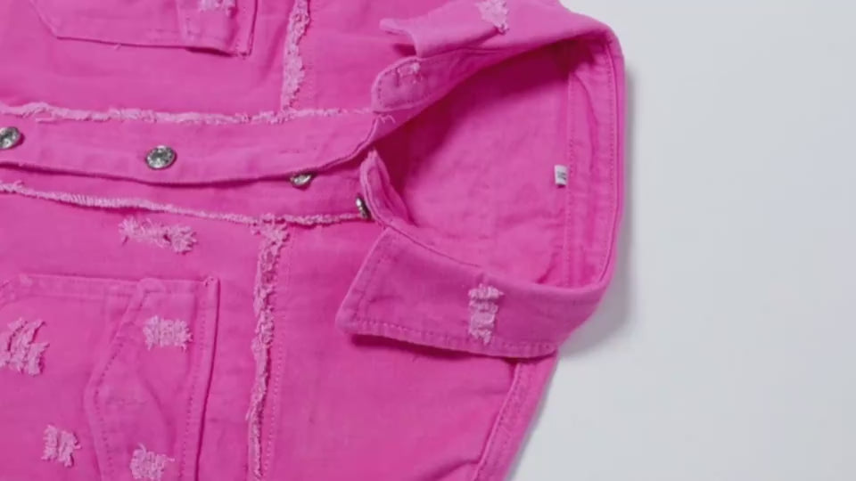 Women's ripped denim overshirt