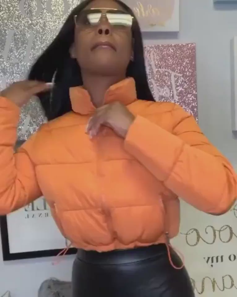 Women's short padded winter jacket